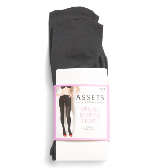 ASSETS BY SPANX Black Opaque Shaping Tights - Picture 2 of 2